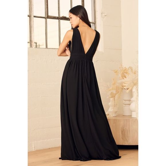 NWT Lulu's Heavenly Hues Black Maxi Dress - Picture 3 of 16